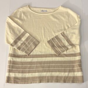 croft & barrow Ivory Crewneck Knit Top
